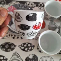 سرویس ۱۳ پارچه فنجون  و نعلبکی  با سینی  ست ژاپنی