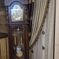 ساعت چوبی منبت کاری ایستاده قدیمی کوکی درب دار