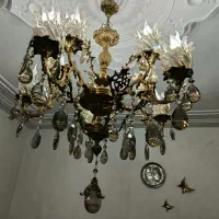 لوستر برنز پنج شاخه ده شعله قیمت 8میلیون|لوستر و چراغ آویز|زنجان, |دیوار