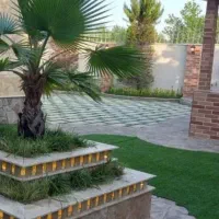 سیمانکاری سیمان کاری باغ ویلا نما کبابپزمحوطه