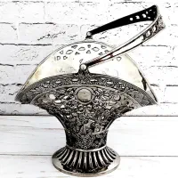 سبد سیلورپلیت نقش برجسته (نوربلین گل برجسته)|صنایع دستی و سایر لوازم تزئینی|تهران, قیطریه|دیوار