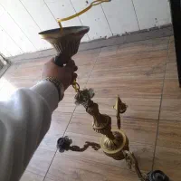 لوستر برنزی سه شاخه نو|لوستر و چراغ آویز|اصفهان, برلیان|دیوار