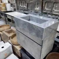 روشویی طوسی طرح سنگی با رنگبندی