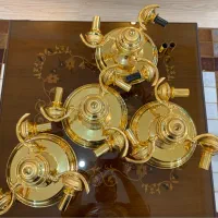 4 عدد لوستر سه شعله سقفی آب طلا کاری