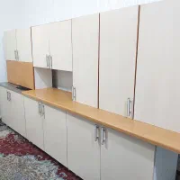 کابینت اشپزخانه ام دی اف پاک چوب بهمراه سینک