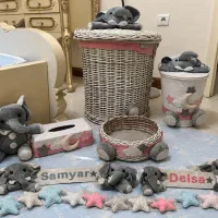 ست کامل سیسمونی و دکور اتاق کودک طرح فیل