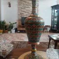 گلدان برنجی میناکاری
