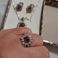 ست نقره عقیق کبدی۹۲۵ اصل نو نو و مناسب روز مادر|جواهرات|نیشابور, گنبد سبز|دیوار