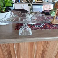دو عدد ظرف کریستال فرانسه  پایه دار بزرگ