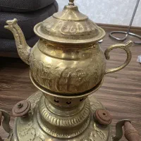 سماور ذغالی برنجی ۴ تکه|صنایع دستی و سایر لوازم تزئینی|رشت, گلسار|دیوار
