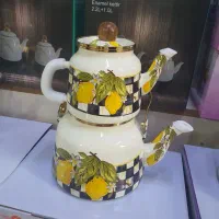 کتری و قوری و لگن و آبکش لعابی وارداتی