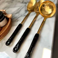 ست ماربل مشکی رگه طلایی|ظروف سرو و پذیرایی|فولادشهر, A2|دیوار