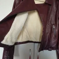 کت چرم رنگ عنابی درحدنو سایز۴۲|لباس|رشت, خمیران زاهدان|دیوار