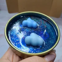 شمع آسمونی دستساز،دکوری معطر با طرح ابر و کهکشان|صنایع دستی و سایر لوازم تزئینی|کرج, عظیمیه|دیوار