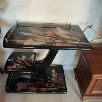 میز بار چرخدار میز ساده شیشه‌ای