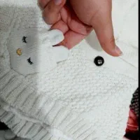 شنل بافت نوزادی خارجی برند kiabi رنگ شیری|کفش و لباس بچه|قم, باجک یک|دیوار