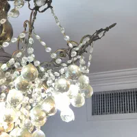 لوستر برنجی کریستالی سلطنتی هشت شاخه ۱۲شعله|لوستر و چراغ آویز|تهران, دولتآباد|دیوار