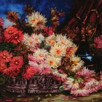 تابلو فرش دستبافت گل وگلابدان