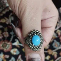 انگشتر نقره سیاه قلم قدیمی سایز بزرگ