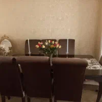 مبل هفت نفره به همراه میز ناهارخوری ۸ نفره|میز و صندلی غذاخوری|شفت, |دیوار