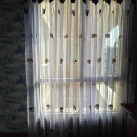 پرده حریر ترک با طرح گلدوزی