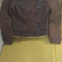 کاپشن چرم اصلی درجه یک کوتاه و پوتین خزدار