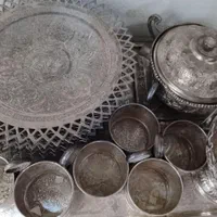 فروش دو ست کامل چایخوری نقره اصل کاراصفهان قلمزنی|جواهرات|تهران, نیروی هوایی (پیروزی)|دیوار