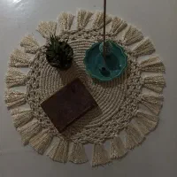 رومیزی مکرومه|پرده، رانر، رومیزی|سبزوار, ولیعصر (نجار آباد)|دیوار