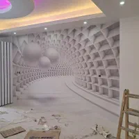 نصاب کاغذ دیواری نقاشی  پلاستیک ساختمان