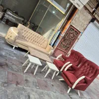 مبل چستر 7نفره با غذا خوری 4نفره تمام چوب