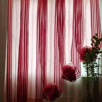پرده تور زرشکی و نقره‌ای رنگ|پرده، رانر، رومیزی|تهران, جنت‌آباد مرکزی|دیوار