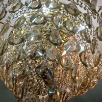 لوستر کریستال اشکی رنگ ابگاری رنگ کریستال عسلی|لوستر و چراغ آویز|اصفهان, بهارستان|دیوار