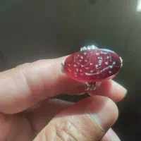 انگشترعقیق سرخ رکاب نقره