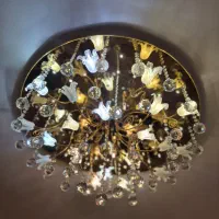 لوستر سقفی با حباب های لاله و کریستال باکیفیت