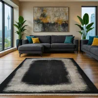 فرش مدرن مشکی‌طوسی، بافت ضخیم ۱/۵و۴و۶و۹و۱۲ متری