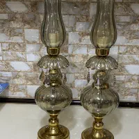 شمعدانی پایه دار فلزی حبابدار