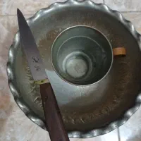 کتری برقی قدیمی  گل سرخ وجام مسی قدیمی