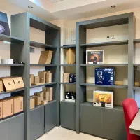 میز کار و قفسه با چوب MDF های گلس