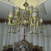 لوستر 5 شاخه برنجی اصلی|لوستر و چراغ آویز|پاکدشت, |دیوار