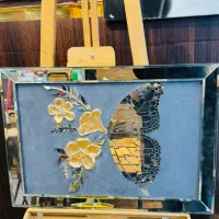 تابلو آینه کاری رقص پروانه ابعاد ۷۰در۵۰|تابلو، نقاشی، عکس|رشت, گلزاران|دیوار