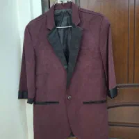 کت تک زرشکی یقه مشگی