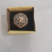 انگشتر شیک ومجلسی برنج دورنگ.آبکاری اورانیوم