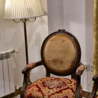 لوستر برنز ۶ شاخه و آباژور  ایستاده برنز پایه سنگ|لوستر و چراغ آویز|تهران, ونک|دیوار