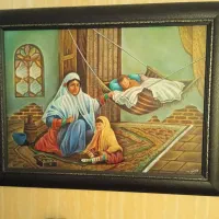 تابلو نقاشی قدیمی رنگ و روغن روی بوم