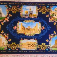 تابلو فرش دستباف نفیس آثار شاهکار ۱۴۵ × ۱۰۵ شعردار