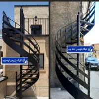 طراحی ساخت پله دوبلکسی.گرد فلزی.شمشیری