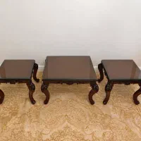 میز جلو مبلی و عسلی در حد نو همراه با شیشه