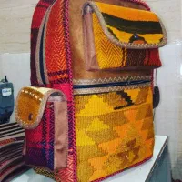 کیف سردوشی کوله پشتی گلیمی وجاجیم و ورنی دستبافت|کیف، کفش، کمربند|کرج, شهرک بنفشه|دیوار