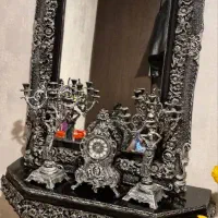 اینه کنسول همراه با شمعدان و ساعت در حد نو