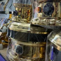 منقل شنی گرد طلایی سایز بزرگ اماراتی